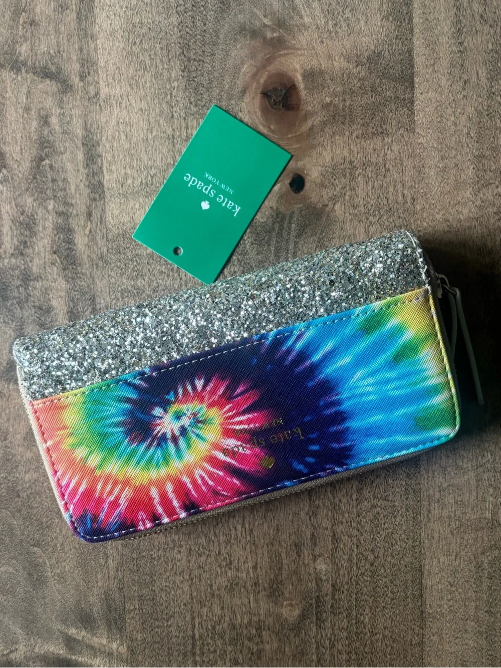 Kate Spade New York Tie-dye Glittered Zip Around Large Wallet